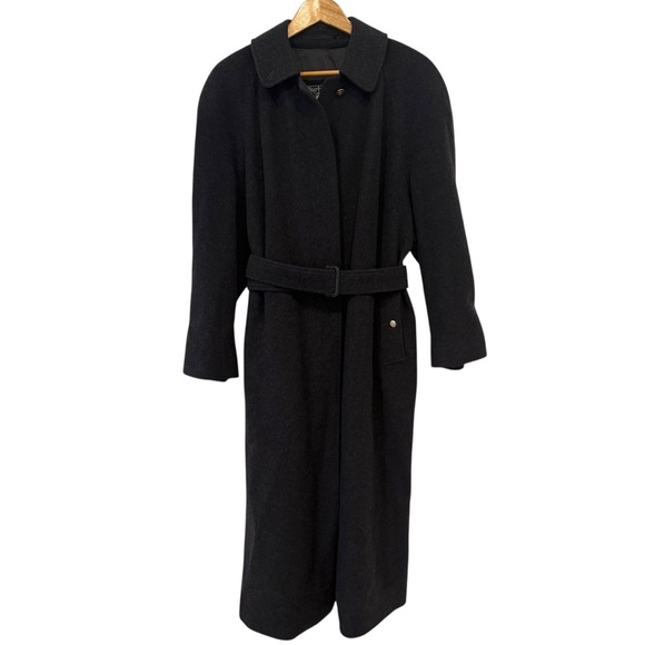 Burberry Vintage Classic Charcoal Long Wool Cashmere Coat - Picture 1 of 14